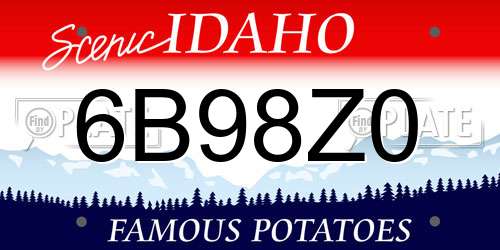 6B98Z0 Idaho License Plate