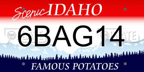 6BAG14 Idaho License Plate