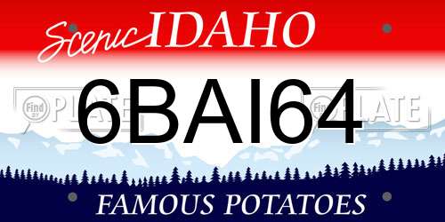 6BAI64 Idaho License Plate