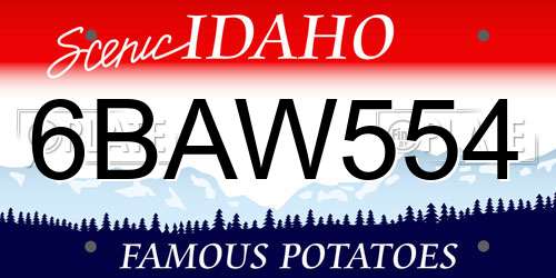 6BAW554 Idaho License Plate