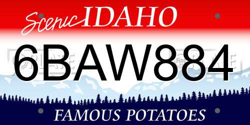 6BAW884 Idaho License Plate