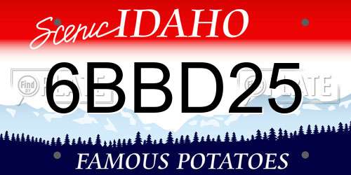 6BBD25 Idaho License Plate