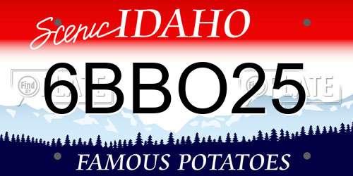 6BBO25 Idaho License Plate