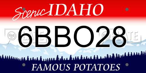 6BBO28 Idaho License Plate