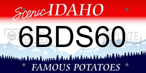 6BDS60 Idaho License Plate