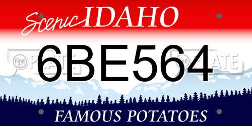 6BE564 Idaho License Plate