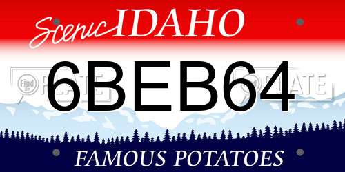 6BEB64 Idaho License Plate