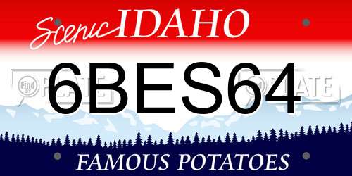 6BES64 Idaho License Plate