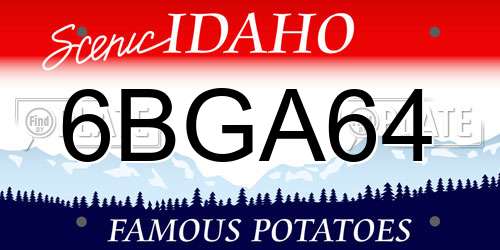 6BGA64 Idaho License Plate