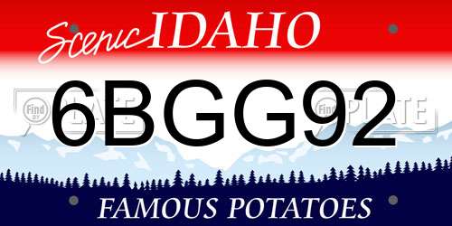 6BGG92 Idaho License Plate