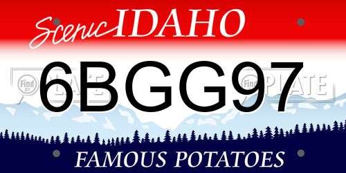 6BGG97 Idaho License Plate