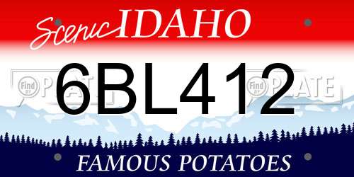 6BL412 Idaho License Plate