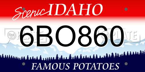 6BO860 Idaho License Plate