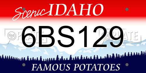 6BS129 Idaho License Plate