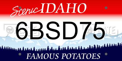 6BSD75 Idaho License Plate