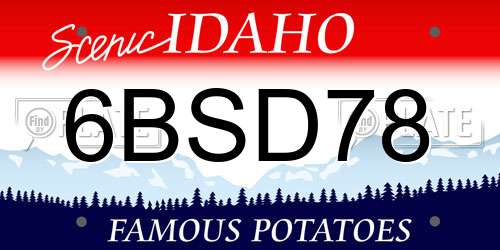 6BSD78 Idaho License Plate