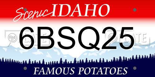 6BSQ25 Idaho License Plate