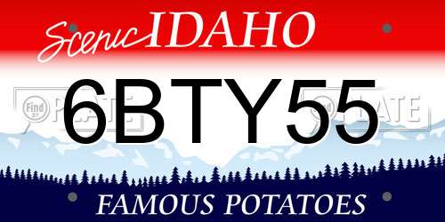6BTY55 Idaho License Plate