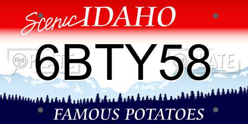 6BTY58 Idaho License Plate