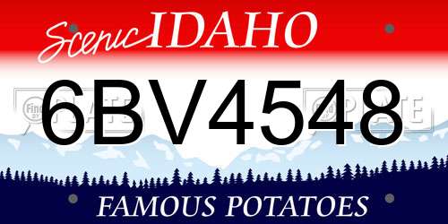 6BV4548 Idaho License Plate