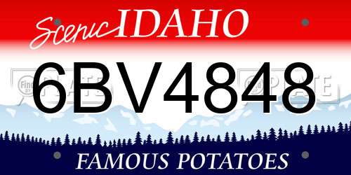 6BV4848 Idaho License Plate