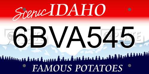 6BVA545 Idaho License Plate