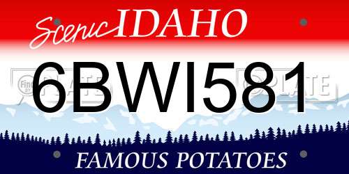 6BWI581 Idaho License Plate