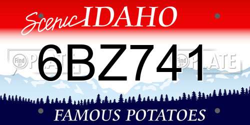 6BZ741 Idaho License Plate