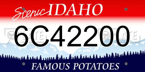 6C42200 Idaho License Plate