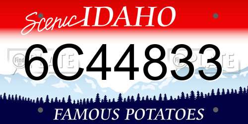 6C44833 Idaho License Plate