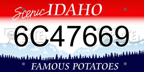 6C47669 Idaho License Plate