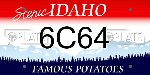 6C64 Idaho License Plate