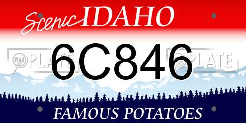 6C846 Idaho License Plate