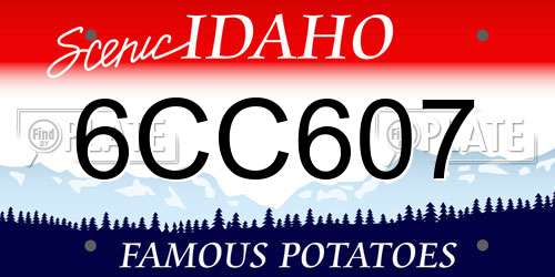 6CC607 Idaho License Plate