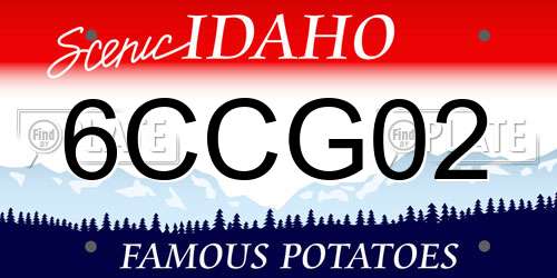 6CCG02 Idaho License Plate