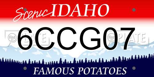 6CCG07 Idaho License Plate