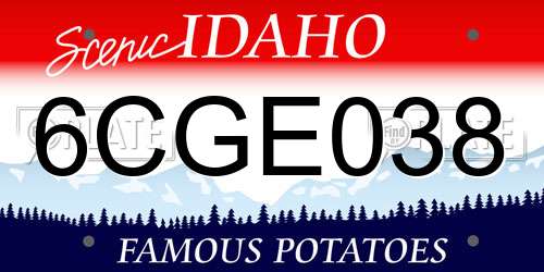6CGE038 Idaho License Plate
