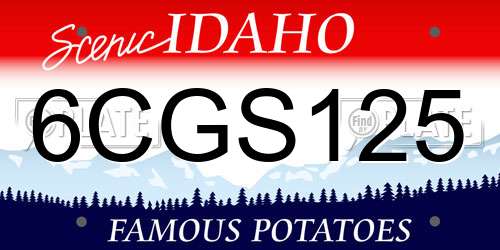 6CGS125 Idaho License Plate