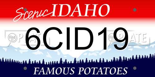 6CID19 Idaho License Plate