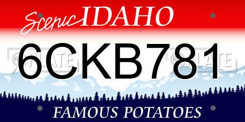 6CKB781 Idaho License Plate