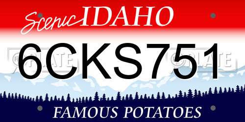 6CKS751 Idaho License Plate