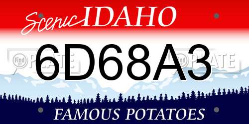 6D68A3 Idaho License Plate