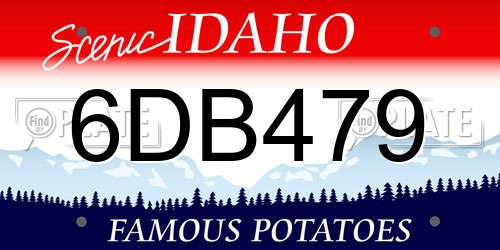 6DB479 Idaho License Plate