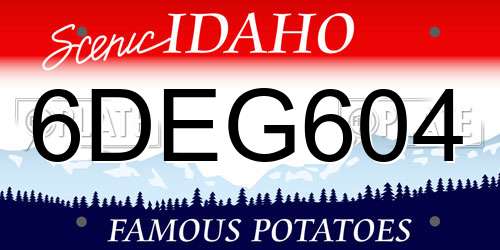 6DEG604 Idaho License Plate