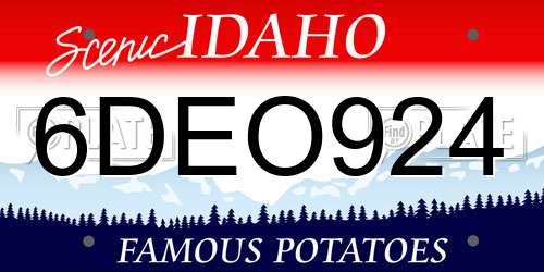 6DEO924 Idaho License Plate