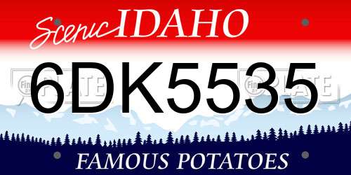 6DK5535 Idaho License Plate