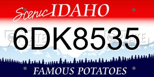 6DK8535 Idaho License Plate