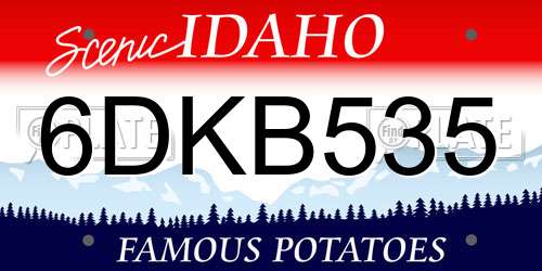 6DKB535 Idaho License Plate