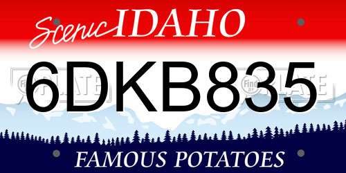 6DKB835 Idaho License Plate