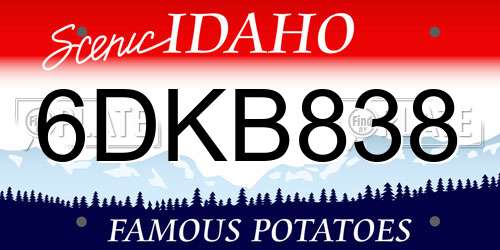 6DKB838 Idaho License Plate